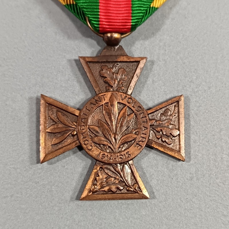 FRANCE MEDAILLE OU CROIX DES COMBATTANTS VOLONTAIRES DE LA GUERRE 1914-1918 CROIX GRAND MODULE